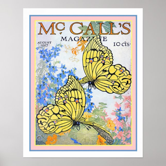 Pôster 1917 McCall's Butterfly Magazine Cover 16x20 (Frente)