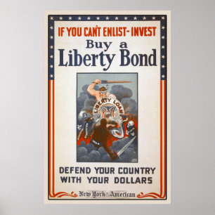 Poster 1918 da ligação da liberdade da Primeira