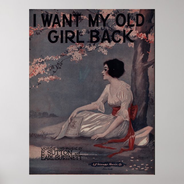 POSTER 1918 QUERO A MINHA VELHA MENINA DE VOLTA (Frente)