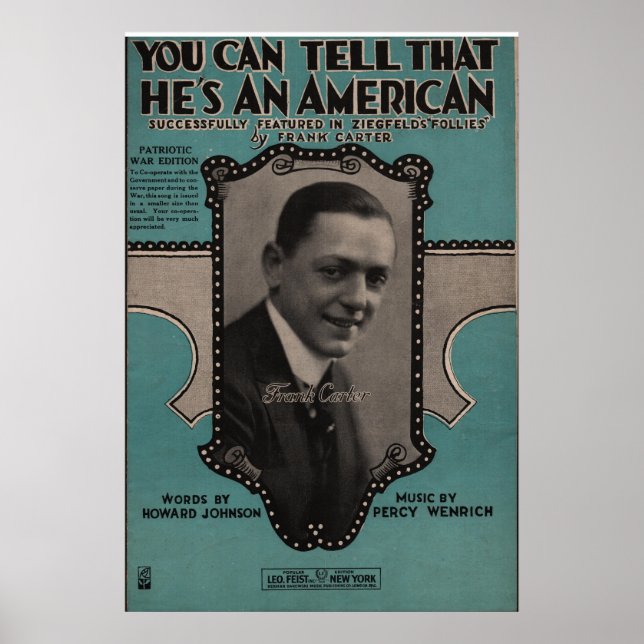 POSTER 1918 VOCÊ PODE DIZER QUE ELE É UM AMERICANO (Frente)