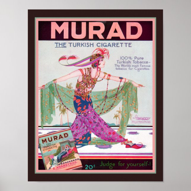 Poster 1919 Cigarro Turco Murad (Frente)