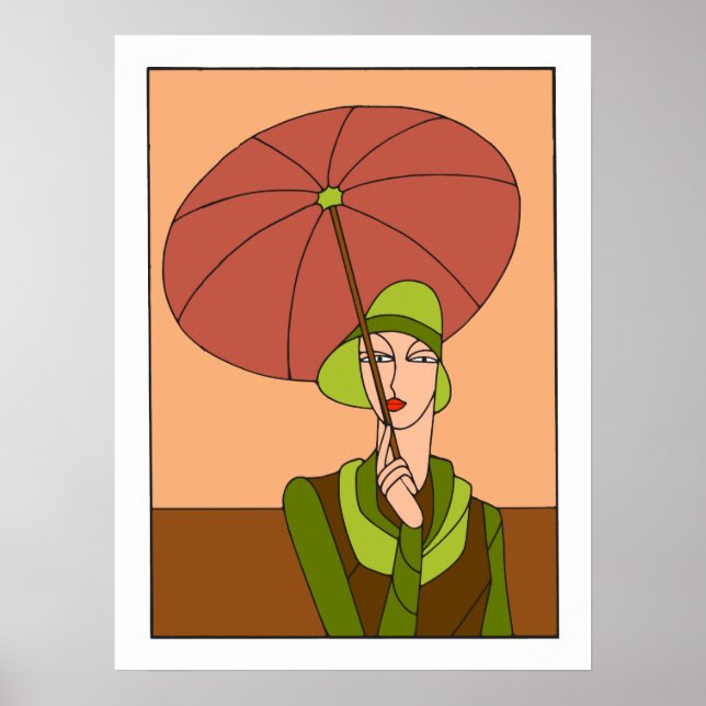 Pôster 1920 1930s Art deco, moda das senhoras, versão ver (Frente)