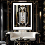 Poster 1920 Art Deco Geometric gold frame black white<br><div class="desc">Modern Art Deco Geometric gold frame black white floor 1920s</div>