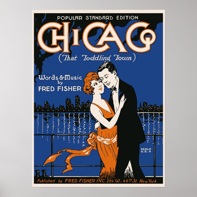 Poster 1920 de dança estilo, música de Chicago (Frente)