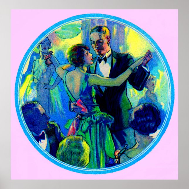 Poster 1920 e cavalheiro no salão de dança (Frente)