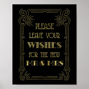 Poster 1920 preto Dourado do sinal do casamento do livro