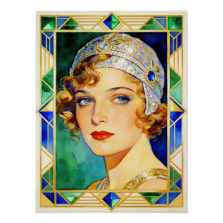 Pôster 1920's Glamorous Flapper Poster