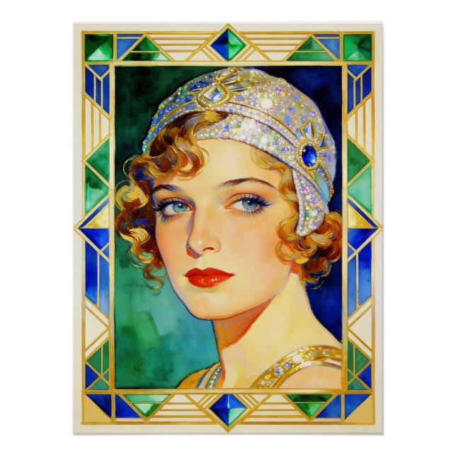Pôster 1920's Glamorous Flapper Poster (Frente)