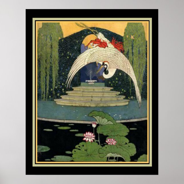 Pôster 1921 Art Deco Garden Scene 16 x 20 (Frente)