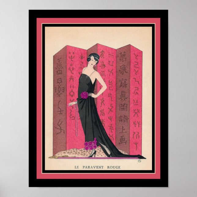 Poster 1921 Art Deco Paris Fashion Pochoir (Frente)