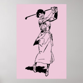 Poster 1921 Vintage Mulher Golfer