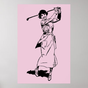 Poster 1921 Vintage Mulher Golfer