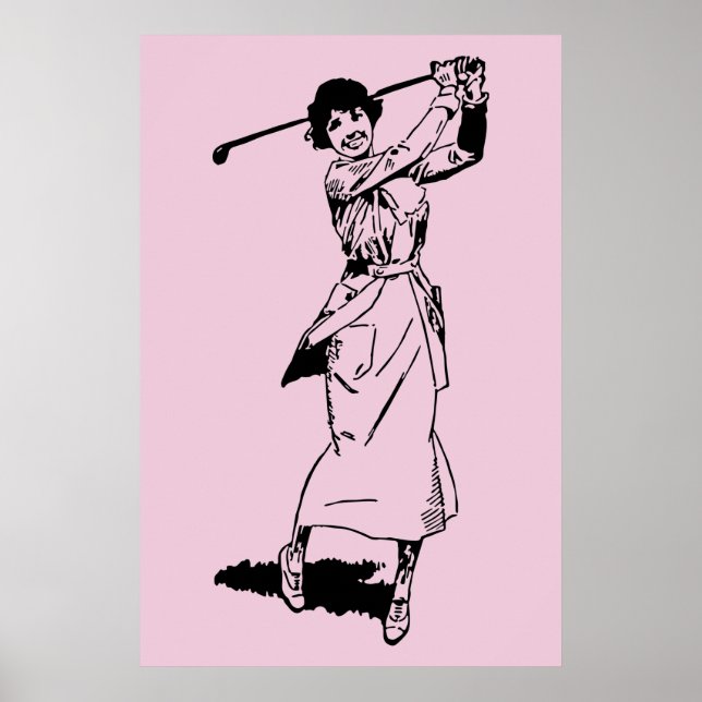 Poster 1921 Vintage Mulher Golfer (Frente)