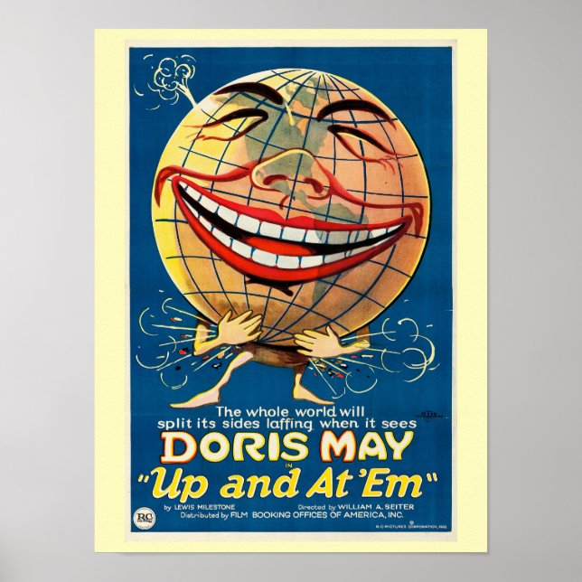 Poster 1922 filme Up and at 'Em (Frente)