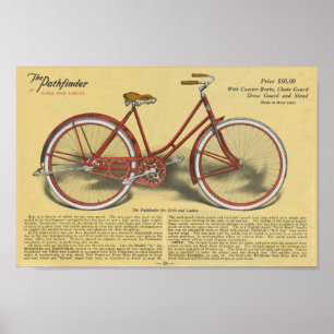 Poster 1923 do anúncio da bicicleta do descobrido