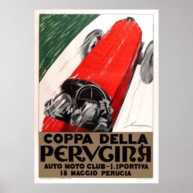 Poster 1925 Itália Coppa Della Perugina Automobile Race (Frente)
