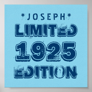Pôster 1925 ou a qualquer ano Birthday Limited Edition V0