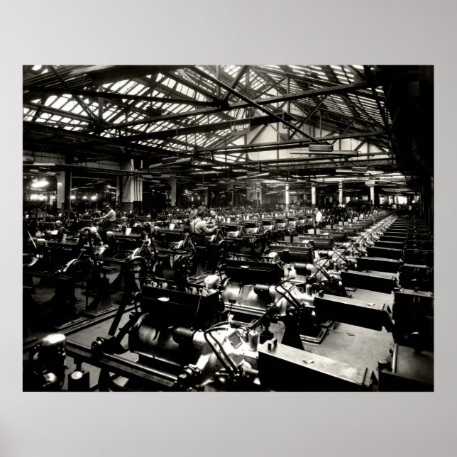 Poster 1925 Testando Motores Automóveis (Frente)