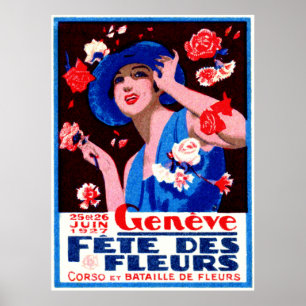 Poster 1927 da mostra de flor de Genebra