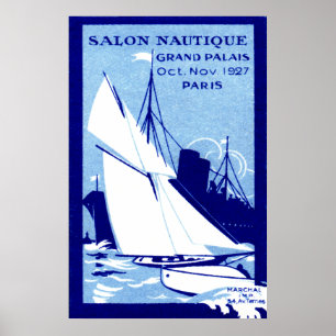Poster 1927 da mostra do barco de Paris