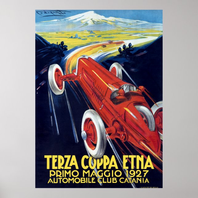 Poster 1927 ITÁLIA Coppa Etna (Frente)
