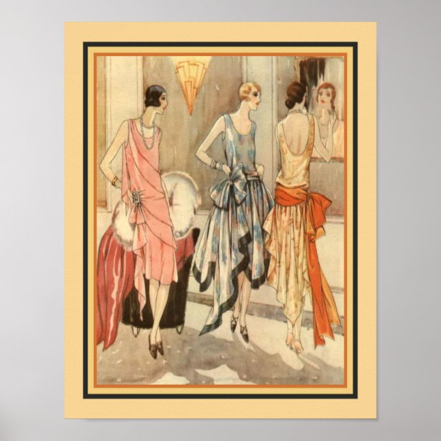 Poster 1928 Art Deco Fashion Print (Frente)