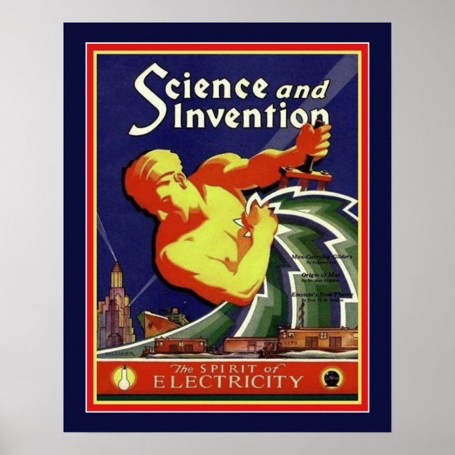 Poster 1929 Art Deco Science & Invention (Frente)