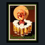 Poster 1930 Art Deco Belga Beer Ad<br><div class="desc">Colorida,  1930,  Art Deco,  anúncio de cerveja para a cerveja Vandenkerckhoven belgian. 11x14 mostrado aqui. Disponível em 8x10 e 16x20 padrão,  bem como em tamanhos personalizados/</div>