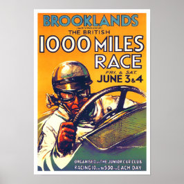 Poster 1930 Brooklands 1000 milhas de safra