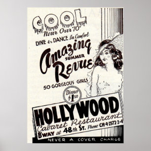 Pôster 1930 Hollywood Cabaret Restaurant ad