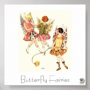 Pôster 1930's Butterfly Fairies