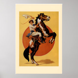 Poster 1933 Dias do Rodeio do Oeste Dourado Estilo Vintag
