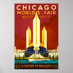 Poster 1933 FEIRA MUNDIAL DE CHICAGO Século de Progresso
