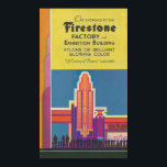 Poster 1933 International Exposition CHICAGO. Art Deco.<br><div class="desc">Esta é uma digitalização de uma página do programa oficial (guia) para a "Exposição Internacional do Século de Progresso" de 1933 em Chicago,  IL. Ilustração colorida e dinâmica do trabalho de arte durante a era da arte.</div>