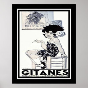 Poster 1934 Gitanes Anúncio francês de cigarros