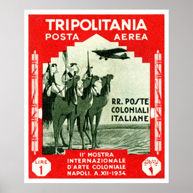 Pôster 1934 Tripolitânia 1 Carimbo (Frente)