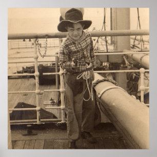 Poster 1935: jovem cowboy a bordo