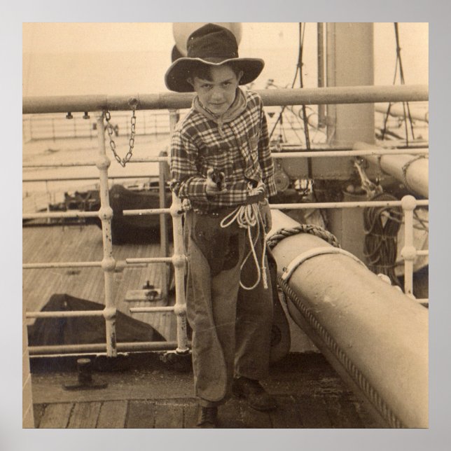 Poster 1935: jovem cowboy a bordo (Frente)