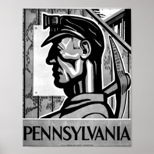 Poster 1938 de WPA do poster de carvão de