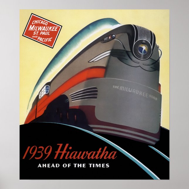 PÔSTER 1939 HIAWATHA STREAMLINED TRAIN (Frente)
