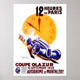 Poster 1939 Paris, 12 horas de corridas