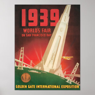 Pôster 1939 World's Fair San Francisco Bay