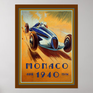 Poster 1940 grande de Monaco Prix