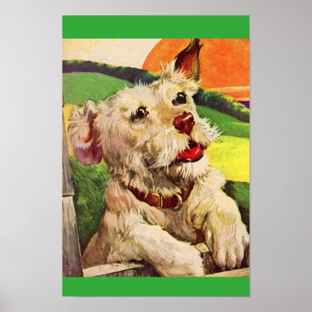 Poster 1940s adorable terrier dog (Frente)
