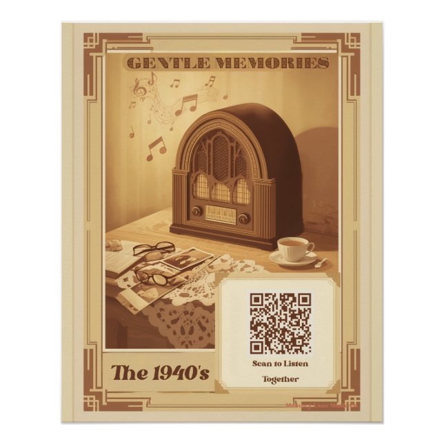 Pôster 1940s Memory Care Music Poster Dementia Alzheimers (Frente)