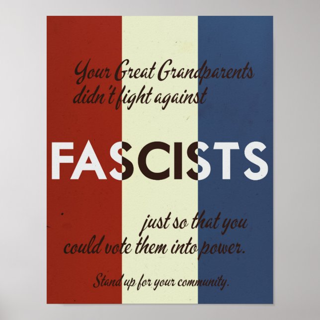 Poster 1940's Style Stand up for your Community  (Frente)