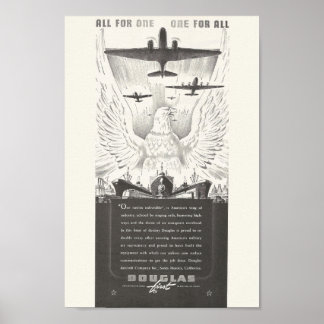 Poster 1941 Ad De Aeronaves Douglas