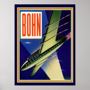 Pôster 1944 propaganda futurista retro 12 x 16 de Bohn