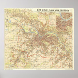 Poster 1947 Dresden City Map, German Urban Design