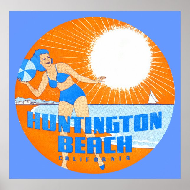Poster 1947 Huntington Beach California (Frente)